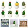 thumbnail image 2 of Giaone Small Resins Cactus Ornament Miniature Potted Plant Faux Bonsais Figurine Decors, 2 of 20