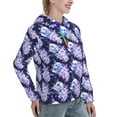 thumbnail image 6 of Wukai blue starry sky Skull flower Print Womens Hoodies Fleece Sweatshirts Long Sleeve Sweaters Pullover Fall Outfits Winter Clothes-Large, 6 of 7