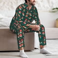 thumbnail image 7 of Naloa Mushroom House Men’s Pajamas Set - Long Sleeve Button Down Sleep Shirt and Pajama Bottoms Sleepwear Set-Small, 7 of 7