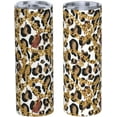 thumbnail image 2 of Leopard Gold Chains Stainless Steel Slim Insulated Water Bottles Tumbler with Lid and Straw, Leak Proof Water Bottles for Kids Girls Boys Men Women, 2 of 6