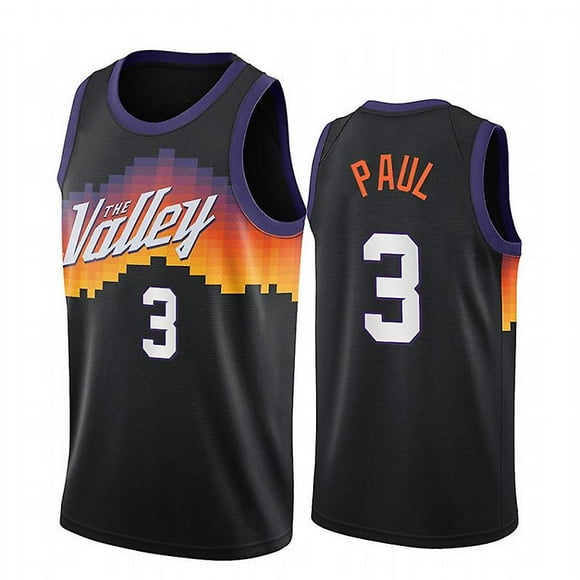 Nba Maillot de Basket-Ball Phoenix Suns No. 3 Chris Paul T-shirt Noir pour Adultes et Enfants Maillot Maillot de Basket-Ball Uniformes
