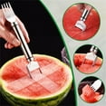 thumbnail image 4 of AKEGAMN 2 In 1 Stainless Steel Fruit Cutter 2024 Upgraded Kitchen Gadget Watermelon Fork Slicer Cutter Slicer Tool Head Fruit Forks Slicer Watermelon Cutter Fork Fruit Forks S, 4 of 7