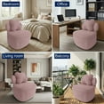 thumbnail image 5 of Fauteuil Lounge Pivotant Moderne à 360° avec Rangement – Confortable, Douillet et Doux, Design Ergonomique en Forme de Baril, Grande Capacité de Poids, Assemblage Facile – Accent Douillet pour Salon, Chambre, Bureau – Couleur : Rose, 5 of 5
