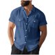 thumbnail image 1 of Camisetas de Manga Corta con Botón de la Solapa de los Hombres de Ajuste Suelto Cardigan de Bolsillo Moda Superior Verano Casual, 1 of 9
