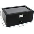 thumbnail image 6 of 24 Slot Plastic Watch Storage Box Display Case Orgarnizer with Glass Top for Men Black, 6 of 8