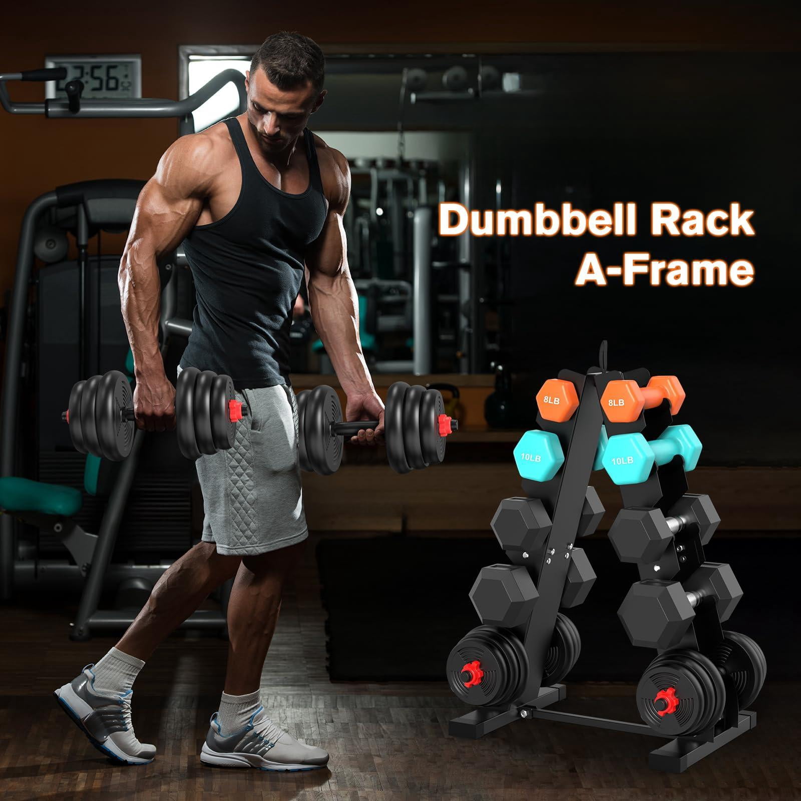 Dumbbell Rack Stand Only  Heavy Duty A-frame Storage 5 Tier Steel Holder For Home Gym Space Saver