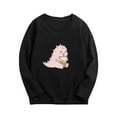thumbnail image 2 of Jinhomg Little Boys Girls Sweatshirt Long Sleeve Cute Dinosaur Graphic Tshirt Winter Thermal Soft Cotton Sweatshirts Limited Time Deals of The Day Black 140, 2 of 3