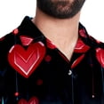 thumbnail image 5 of Valentine's Day Love ECG Men's Hawaiian Shirt, Short Sleeve Printed Button Down Beach Casual Tops, Summer Spread Collar Men's Shirts, 5 of 6