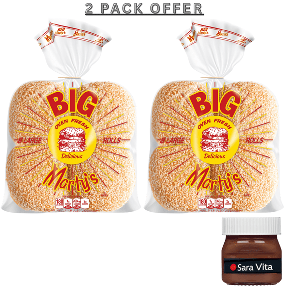 Martin's Big Marty's Rolls, 8 Count, Seeded 4 Inch Roll