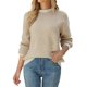 thumbnail image 1 of Gibobby Suéter para mujer, Suéter Trenzado de Cuello Redondo para Uso Diario Suéter pulóver para Mujer(Beige,G), 1 of 5