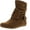 Tan, variant on Women's Fashion Calf Flat Heel Side Zipper Slouch Ankle Boots