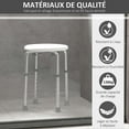 thumbnail image 4 of Height Adjustable Shower Stool - Ergonomic Shower Seat - Non-Slip Feet White, 4 of 5