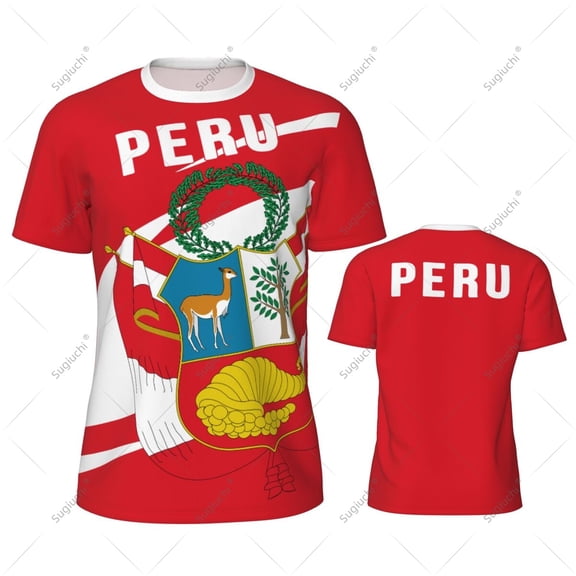 Peru Flag Men Sports T-shirt Women Tees jersey for Soccer Football Running Bike Tennis Fitness Fans
