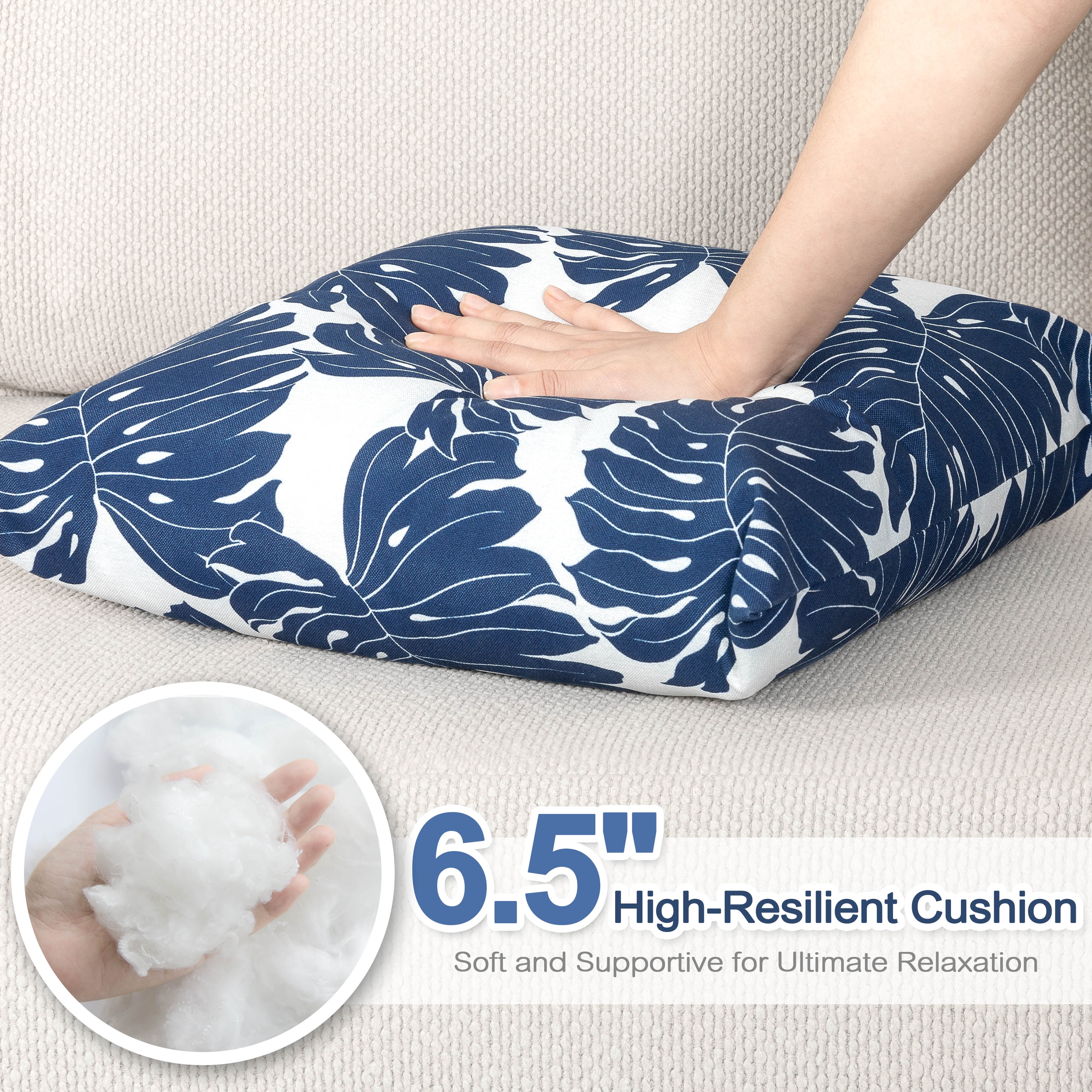 Nuu Garden Outdoor Patio Throw Pillows 17.3'' x 17.3'' x 6.5'' Set of 2 Throw Pillows with Inners Outside Bench Chair Decorative Cushions for Swing Deep Seat Bed Couch Sofa Indoor Outdoor Pillows