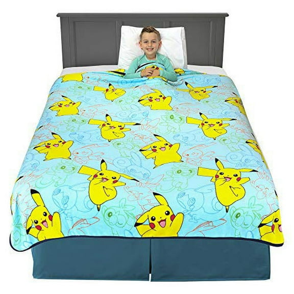 Franco Kids Bedding Super Soft Plush Throw Blanket, 62" x 90", Pokemon