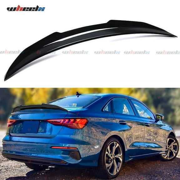 Rear Trunk Spoiler Compatible with 2014-2020 Audi A3 S3 RS3, High Kick PSM Style Duckbill Spoiler Fits for 14-20 Sedan, Exterior Spoiler Wing Lip (Glossy Black)