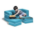 thumbnail image 3 of Jaxx Zipline Kids Modular Loveseat & Ottomans/Fold Out Lounger, Aqua, 3 of 5