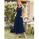 thumbnail image 5 of Vestido largo GRACE KARIN Summer para mujer Azul Marino S, 5 of 6