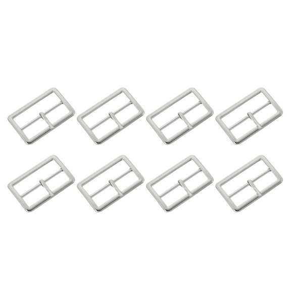 Uxcell 8Pack Metal Roller Buckles, 50mm/2" Single Prong Belt Strap Adjuster, Silver
