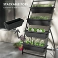 thumbnail image 6 of Outsunny Raised Garden Bed with 4 Planter Boxes, Self Draining, Plant Stand Grow Container for Vegetable Flowers Herb, Black, 6 of 9