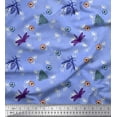 thumbnail image 1 of Soimoi Velvet Fabric Floral,Moth & Dragonfly Insects Printed Fabric 1 Yard 58 Inch Wide, 1 of 1
