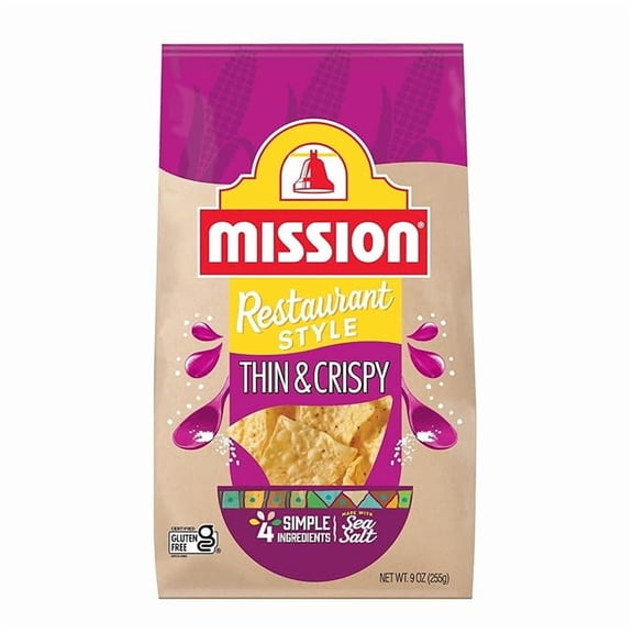 Mission Thin & Crispy Tortilla Chips, Restaurant Style Corn Tortilla Chips, 9 oz., Gluten Free