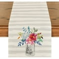 thumbnail image 2 of Flower Vase Spring Summer Table Runner, Holiday Kitchen Dining Stripes Table Runner for Home Party Decor 13 x 72 Inch, 2 of 6