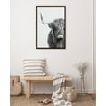 thumbnail image 6 of Kate and Laurel Sylvie B&W Highland Cow No. 1 Framed Canvas Wall Art by Amy Peterson Art Studio, 23x33 Brown, Black and White Animal Portrait Art, 6 of 6