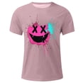 thumbnail image 4 of T-shirts for Men Printed Short Sleeve Casual Round Neck T-shirt Top Pink XXXXXL Mens Tops, 4 of 4