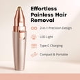 thumbnail image 2 of Geohope Eyebrow Trimmer Facial Hair Removal for Women: 2 in 1 Rechargeable Face Shaver and Eyebrow Razor - Painless Electric Hair Remover Device for Peach Fuzz Fine Hairs Upper Lip Chin, 2 of 5