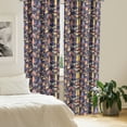 thumbnail image 2 of Ambesonne Cartoon Curtains, Circus Style Doodles, Pair of 28"x63", Multicolor, 2 of 5