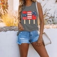 thumbnail image 4 of Camiseta sin mangas holgada de cuello redondo con estampado de día de la independencia a la moda para mujer Pompotops  lopia993637, 4 of 6