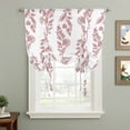 thumbnail image 2 of Red Botanical Balloon Curtains for Bedroom/Front Door/Bathroom, Pastoral Elegant Spring Floral Tie Up Curtains 63 Inch Length Light Filtering Kitchen Curtains Shades for Windows 46"x63", 2 of 8