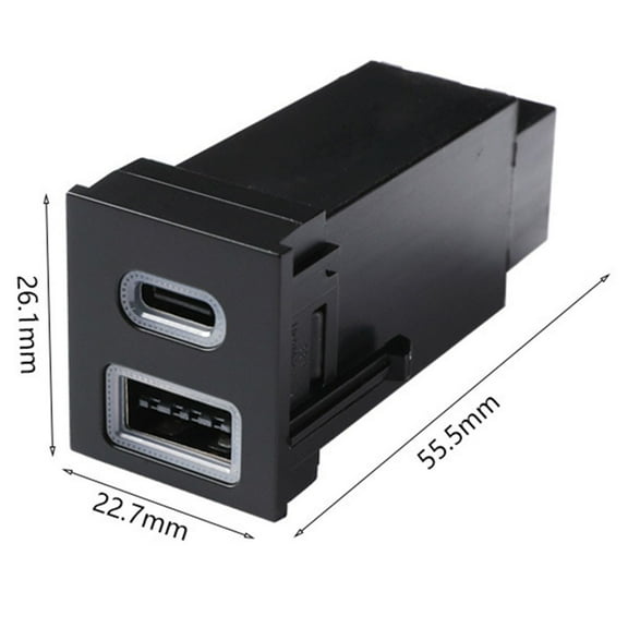 Car Dual Usb C Pd Ports For Qc3.0 Right Hole Position 12V For Toyota For Rav4