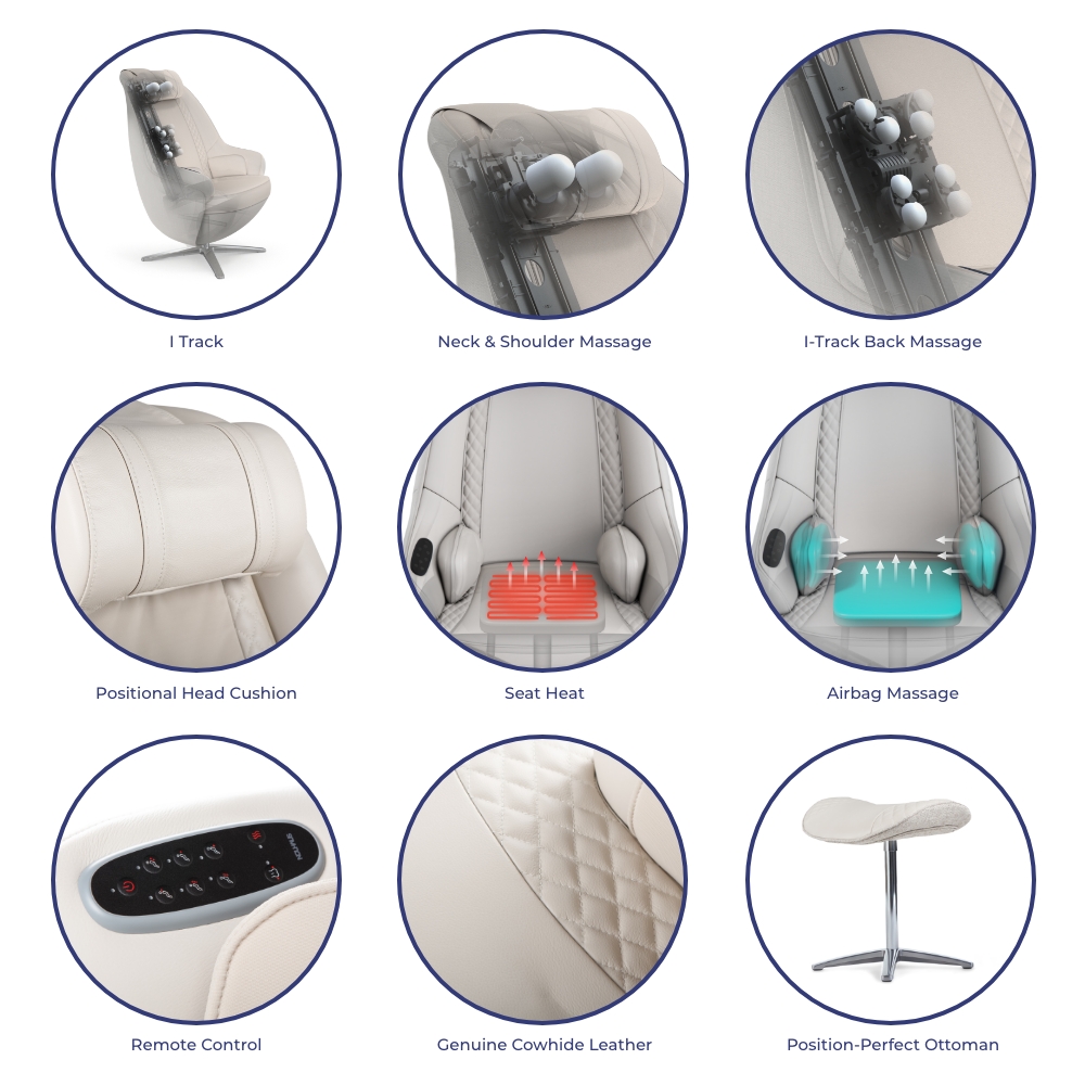 NOUHAUS® "Modern" Massage Chair with Ottoman – Decor Enhancing Massage Chair - image 5 of 10