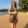thumbnail image 3 of Lsque Sunset Prairie Meditating Horse Pattern Summer Dresses for Women – Sleeveless T-Shirt Swing Sundress, Perfect for the Beach and Casual Days, 3 of 7