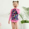 Uccdo Toddler Girls Rashguard Swimsuit Set, Little Girl Long Sleeve