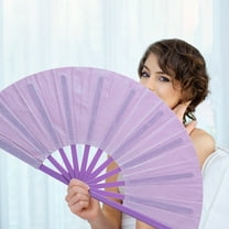 Zhourta 13Inch pop fans for line dancing Golden Glitter Solid Color Fan Martial Arts Tai Chi Handheld Sensus for Men Women Festival Wedding Party