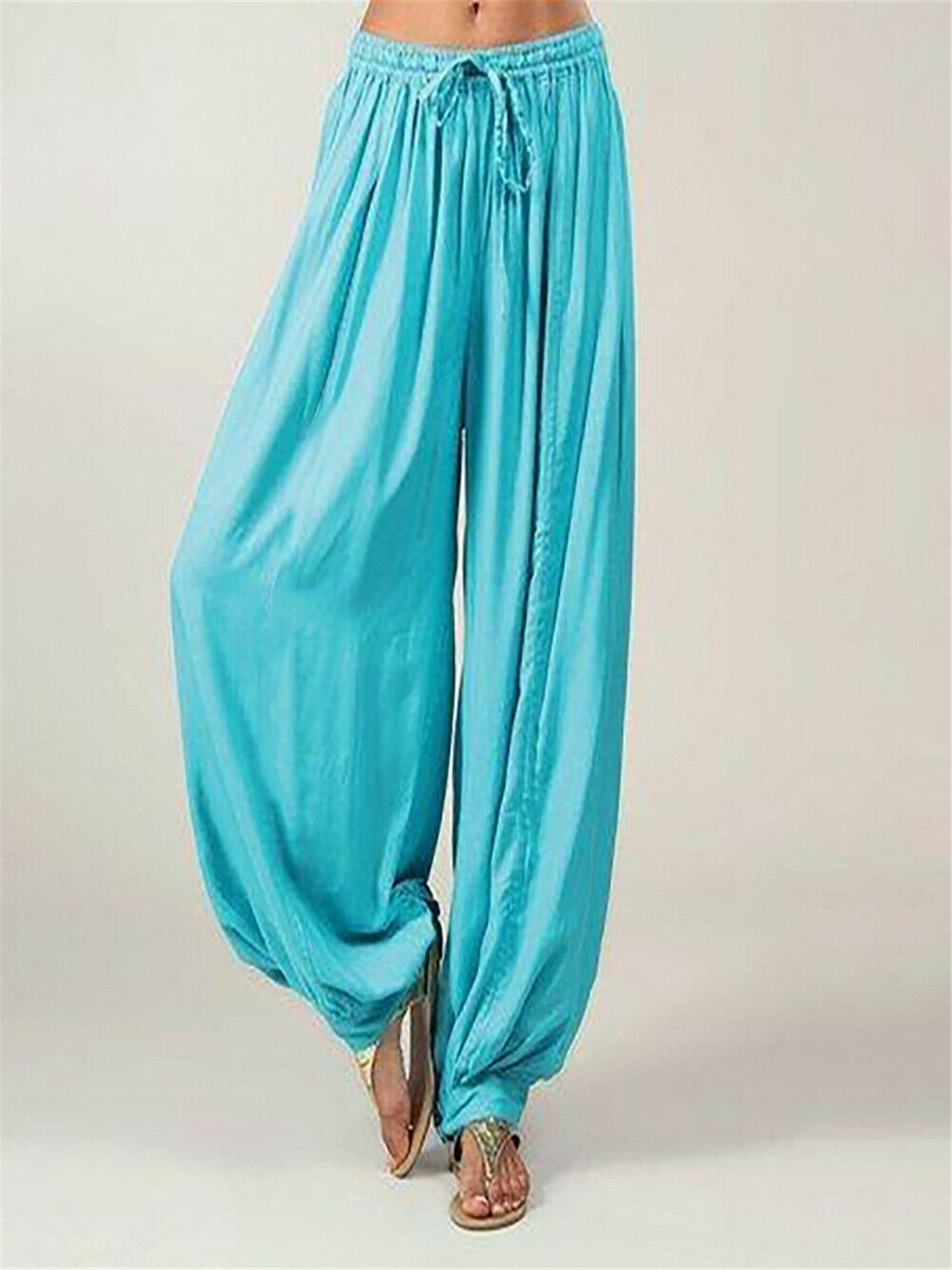 turquoise parachute pants