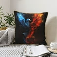 thumbnail image 6 of Haiem Red And Blue Fire Bird Print Velvet Soft Solid Decorative Square Throw Pillow Covers Set with Elegant Piping Christmas Cushion Case for Sofa Bedroom Car-18"x18", 6 of 8