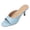 Blue, variant on Women Open Toe Low Heel Mule Sandals 1.96 Inch Kitten Heel Slip on Slides Black Leather Casual Summer Shoes for Daily Work Party Vacation