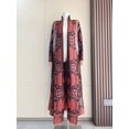 thumbnail image 1 of Miyake Pleated Foldable Collar Retro Printed Long Sleeved Trench Coat Women's 2024 Summer New Original Designer High-end Robe Gold One Size, 1 of 6