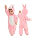 thumbnail image 4 of MICHLEY Unisex Infant Toddler Animal Flannel Hooded Romper Jumpsuit, Fall Winter Warm Soft One-Piece Onesie, Machine Washable, 0-3T, 4 of 7