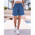 thumbnail image 2 of Pantalones cortos Quenteen, casuales, hasta la rodilla, azul veraniego para mujer, 2 of 8