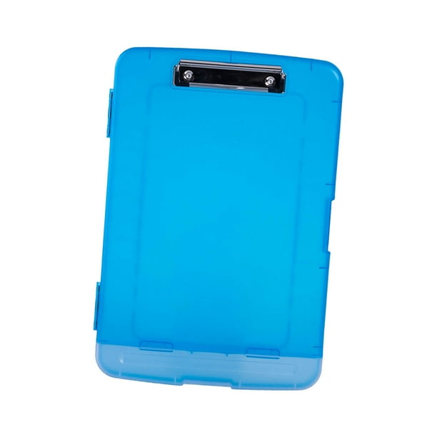 Portapapeles con almacenamiento y portalápices, organizador de portapapeles tamaño A4, carpeta portapapeles multiusos PP a prueba de polvo para médico azul