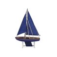 thumbnail image 1 of Hampton Nautical 12" Floating Wooden It Floats Ocean Breeze Model Sailboat, 1 of 1