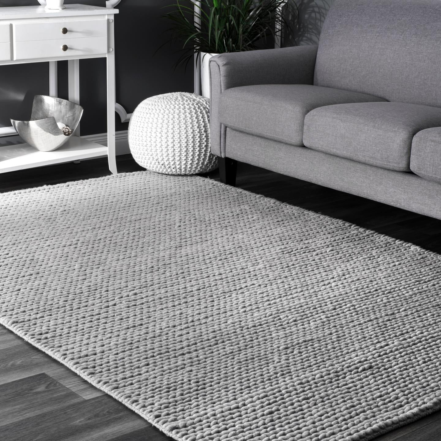 Nuloom Caryatid Handwoven Solid Wool, Solid Color Area Rugs 10×14