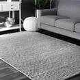 thumbnail image 1 of nuLOOM Tapis de Zone en Laine Massif Tissé à la Main 8' Rond, Gris Clair, 1 of 1