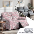thumbnail image 3 of TSOVTHRID Pink Bohemia Leaf Print Loveseat Recliner Cover, 6-Piece Reclining Loveseat Covers with Elastic Bottom Sofa Furniture Protector for Pet Dog, 3 of 7