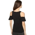 thumbnail image 3 of Project Social T Womens Stream Knit Blouse, Black, Medium, 3 of 3